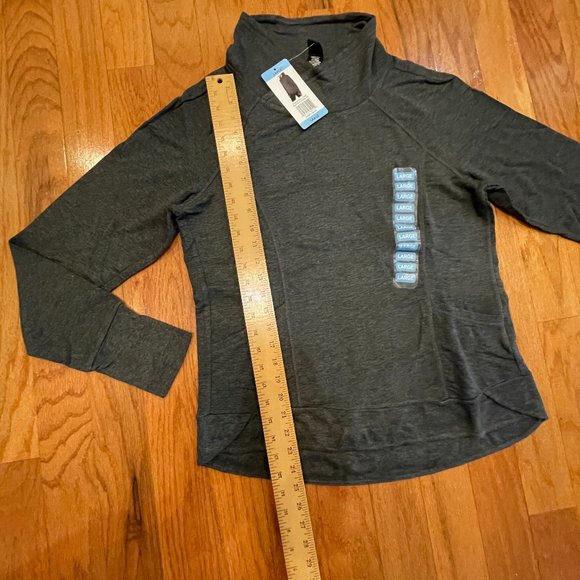 Yogalicious Woman Top Large Heather Charcoal NWT - Picture 9 of 12